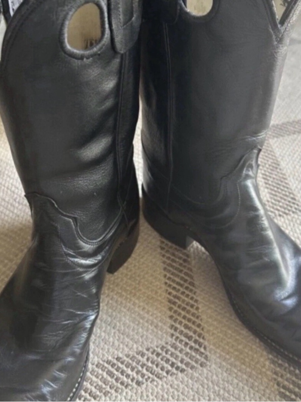 Olathe Boot Co. Black Leather Women's Western Pull-On Boots